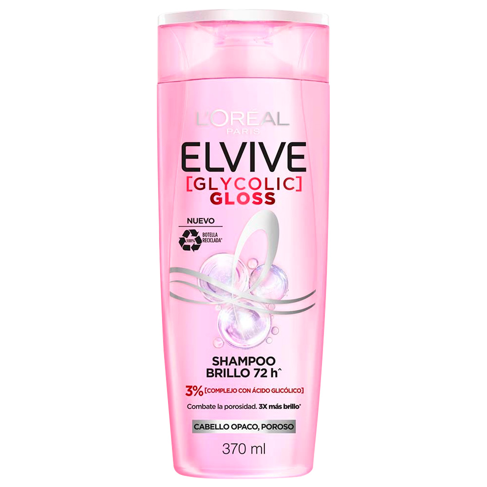 Shampoo Elvive Glycolic Gloss para Cabello Opaco o Poroso L'Oréal