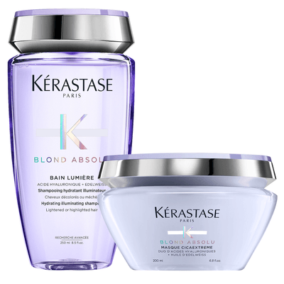 Pack Kérastase Blond Absolu, Shampoo Bain Lumiere de 250ml + Máscara Cicaextreme de 200ml, descubrilo en mibelleza.uy