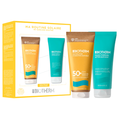 Set Biotherm Waterlover Leche Solar Hidratante SPF50+ 200ml + Oligo-Thermal After-Sun 200ml, descubrilo en mibelleza.uy