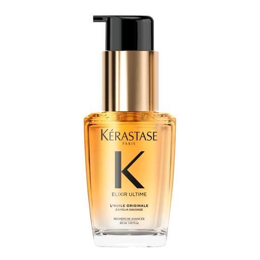 Consentite con el aceite capilar de lujo definitivo: Kérastase Elixir Ultime, ahora recargable. Enriquecido con los ingredientes más finos, incluyendo Camelia silvestre y Camelia francesa, cada gota es un tratamiento profundamente lujoso para todo tipo de cabello, en especial el cabello opaco.
