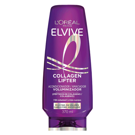 El acondicionador Elvive Collagen Lifter, aporta volumen, cuerpo y movimiento instantáneos, dejando el cabello más grueso, ligero y con hasta un 80% más de volumen sin apelmazar.