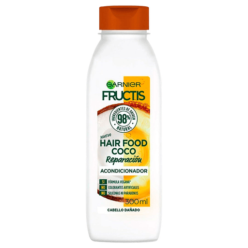 El Acondicionador Hair Food Coco repara intensamente el cabello gracias a su fórmula con aceite de coco, dejándolo más suave y nutrido. Presentación de 300ml, ideal para el cuidado diario.