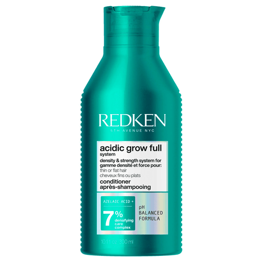 Este acondicionador Acidic Grow Full ligero e hidratante revitaliza instantáneamente el cuero cabelludo, aportándole hidratación y brindando un cabello con aspecto más abundante y grueso.