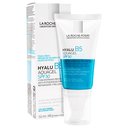 Nuevo HYALU B5 AQUAGEL FPS30, un concentrado dermatológico para reparar y rellenar, ahora con alta protección contra los rayos UV y la contaminación.
