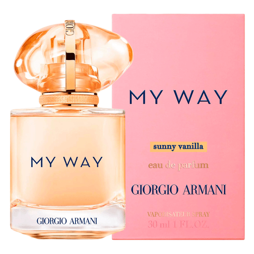 My Way Sunny Vanilla EDP es la nueva fragancia de la icónica colección My Way que evoca toda la alegría soleada de los trópicos: un jugoso acorde de piña se fusiona con jazmín, vainilla adictiva y almizcle cremoso, creando una estela luminosa y radiante.