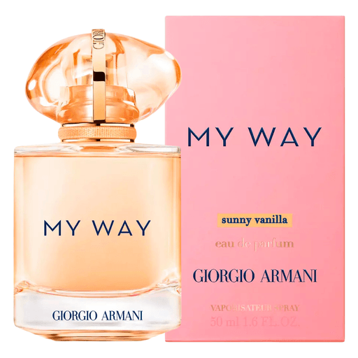 My Way Sunny Vanilla EDP es la nueva fragancia de la icónica colección My Way que evoca toda la alegría soleada de los trópicos: un jugoso acorde de piña se fusiona con jazmín, vainilla adictiva y almizcle cremoso, creando una estela luminosa y radiante.