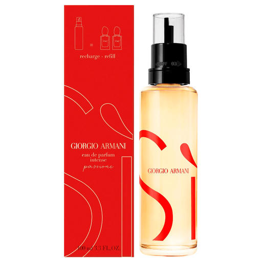 Descubrí Sì Passione Intense eau de parfum, una fragancia femenina floral y amaderada. Esta fragancia vibrante, con néctar de grosellas negras y notas de jazmín, pachulí y vainilla, representa la esencia de una mujer apasionada y cautivadora. 