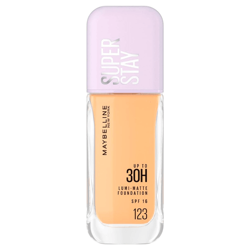 Superstay Lumi Matte, de Maybelline NY es una base de maquillaje líquida que se ve y se siente liviana, dejando la piel con un acabado liuminoso; a prueba de agua y sudor.