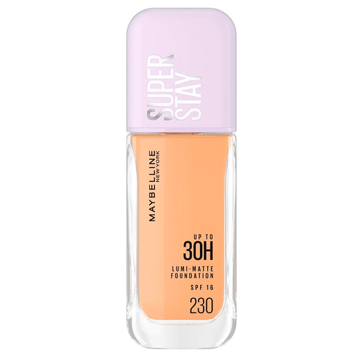 Superstay Lumi Matte, de Maybelline NY es una base de maquillaje líquida que se ve y se siente liviana, dejando la piel con un acabado liuminoso; a prueba de agua y sudor.