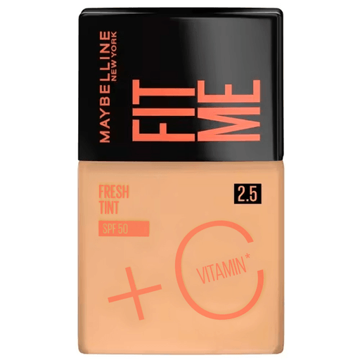 Una piel luminosa, fresca, sin brillo y cuidada con esta base Maybelline Fit Me Fresh Tint con FPS50.