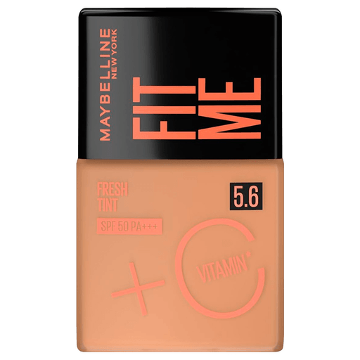 Una piel luminosa, fresca, sin brillo y cuidada con esta base Maybelline Fit Me Fresh Tint con FPS50.