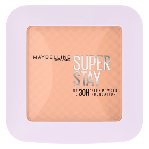 La base en polvo SuperStay Flex de Maybelline ofrece cobertura total con acabado mate aterciopelado y sensación de segunda piel. Su tecnología Jelly Flex se adapta a los movimientos del rostro sin cuartearse, brindando hasta 30 horas de duración con resistencia al agua, al sudor y a la transferencia.