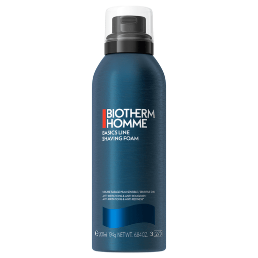 Espuma de afeitar diaria antiirritaciones y antirojeces con la exclusiva tecnología procomfort de Biotherm homme.