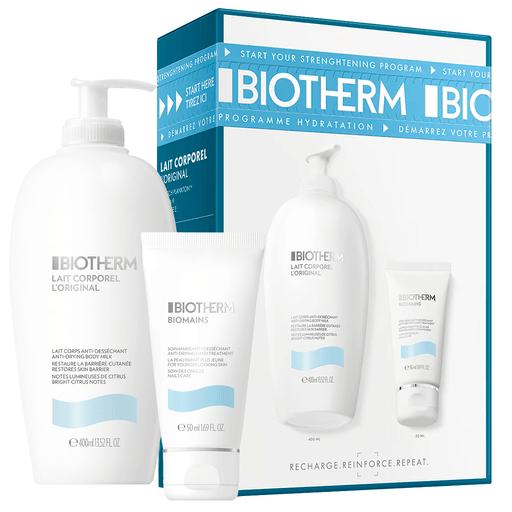 Descubrí este cofre Biotherm Lait Corporel, una combinación ideal para el cuidado diario de tu piel. Incluye la Loción Corporal Biotherm Lait Corporel de textura fresca y rápida absorción, que hidrata profundamente sin dejar sensación pegajosa, enriquecida con extractos cítricos para una piel suave y tersa. Además, incorpora la Crema de Manos Biomains que nutre, protege y refuerza las defensas naturales de la piel, dejando las manos increíblemente suaves. Apto para todo tipo de piel, es el regalo perfecto para mimarte o sorprender a alguien especial.
