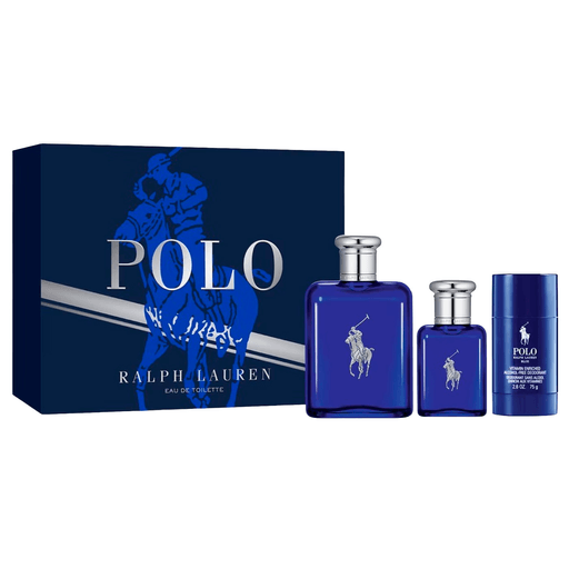 Viajá a las maravillas navideñas con Ralph Lauren Polo Blue EDT, un viaje sensorial al mundo fresco y nítido de un paraíso de aroma. Regalá la euforia con este lujoso cofre que incluye dos tamaños de la fragancia fresca y acuática, así como un desodorante.