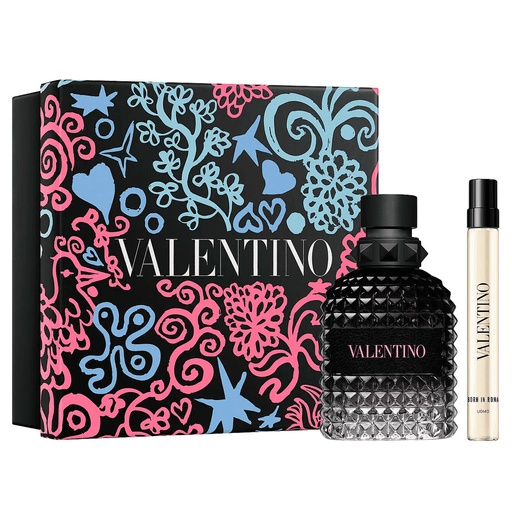 Este cofre de Born in Roma Uomo EDT de Valentino es toda una declaración de personalidad, color, alta costura y frescura. Incluye una fragancia de 50ml + una minitalla de 10ml.