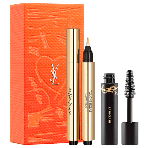 Obtené una piel radiante, descongestionada y con una mirada única con este cofre Yves Saint Laurent, el cual incluye, un iluminador Touche Eclat 2 + una máscara de pestañas Lash Clash Mini.