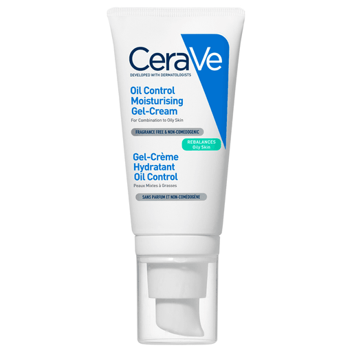 Las pieles grasas y mixtas pueden beneficiarse de la elección de humectantes faciales que brinden una hidratación duradera sin dejar una sensación grasosa o pegajosa al aplicarlos, como esta crema CeraVe Oil Control Moisturizing Gel-Cream. Este humectante ligero en gel-crema cuenta con una tecnología de absorción de grasa que ayuda a absorber el exceso de grasa y reequilibra la piel, dejándola ni demasiado grasosa ni demasiado seca.