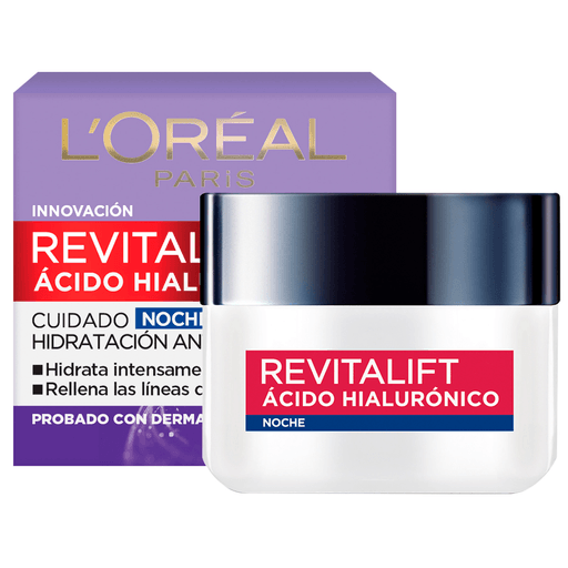 Esta crema antilíneas de expresión con ácido hialurónico puro actúa por la noche e hidrata intensamente por 24h.