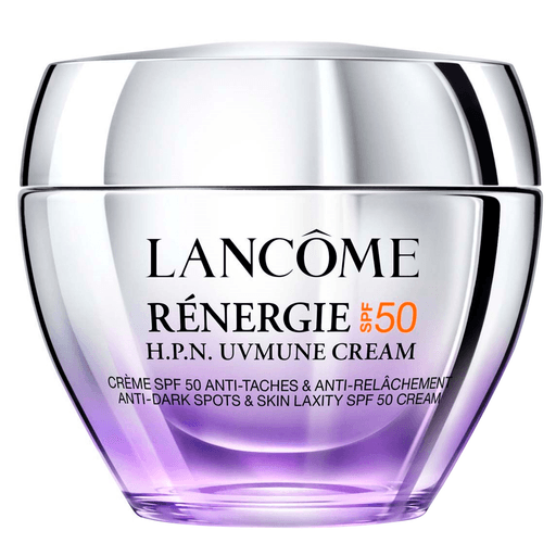 Rénergie H.P.N. UVMUNE SPF50 de Lancôme ofrece una protección solar avanzada mientras cuida la piel en profundidad. Con más de 300 péptidos, ácido hialurónico y niacinamida, esta crema antiedad con protección solar previene arrugas, manchas oscuras y pérdida de firmeza. Su fórmula ligera protege frente a los rayos UVA dañinos, cuidando tu piel día a día.