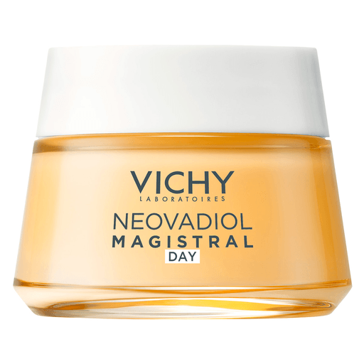 La crema Vichy Neovadiol Magistral Día nutre intensamente, reafirma y redensifica la piel, ayudando a redefinir los contornos del rostro y reducir visiblemente las arrugas.