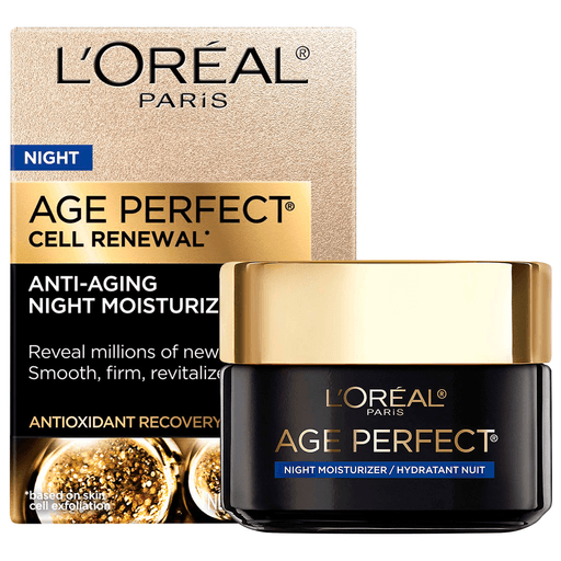 Age Perfect Renovación Celular Night Moisturizer está elaborado con un antioxidante patentado y vitamina E para ayudar a recuperar las reservas antioxidantes de la piel durante la noche y potenciar su proceso de renovación natural. Revela millones de células nuevas día tras día: una piel más suave, más firme, más radiante y de aspecto más joven.