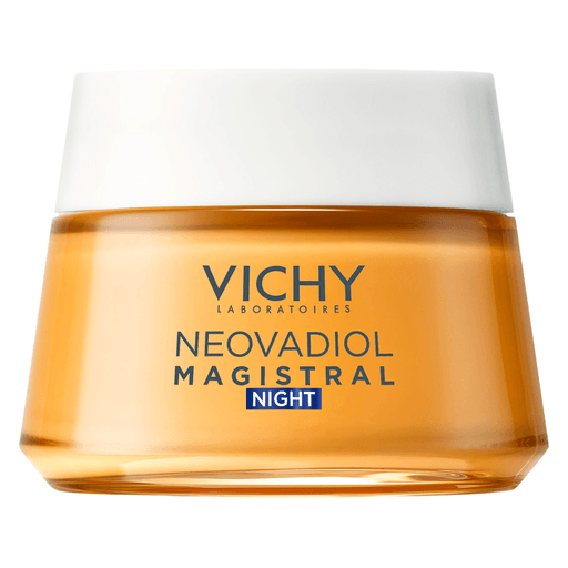 La crema Neovadiol Magistral Noche nutre, reafirma y redensifica la piel, mejorando la firmeza y redefiniendo los contornos, mientras ayuda a reducir las arrugas y a devolver hidratación y luminosidad.