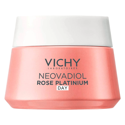 La crema Vichy Neovadiol Rose Platinum Día nutre, fortalece y revitaliza la piel madura, devolviendo firmeza, confort y un luminoso brillo rosado para un rostro visiblemente más fresco y saludable.