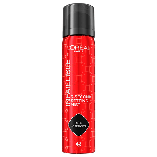 Descubrí el nuevo Infaillible Setting Spray de L’Oréal Paris, el aliado ideal para mantener tu maquillaje impecable por más tiempo. Su fórmula sella el look en solo 3 segundos, ayudando a fijar cada detalle sin alterar el acabado. Ofrece una duración de hasta 36 horas, para acompañarte durante toda la jornada con un maquillaje fresco y uniforme. Ideal para sumar el toque final a tu rutina y disfrutar de una fijación prolongada con acabado profesional.