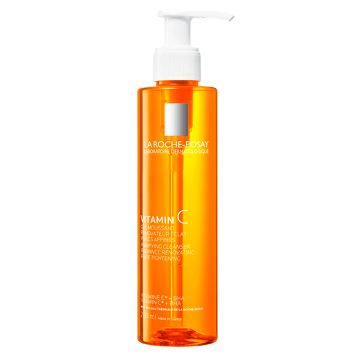 Gel Vitamin C de La Roche-Posay, es un limpiador facial diseñado para proporcionar una piel radiante y saludable. Su fórmula combina Vitamina C, reconocida por su acción antioxidante, con BHA, que contribuye a purificar y alisar la piel, eliminando eficazmente impurezas y exceso de sebo sin resecar. Es apto para todo tipo de pieles, incluso las más sensibles y grasas, ofreciendo una limpieza profunda y delicada a la vez.