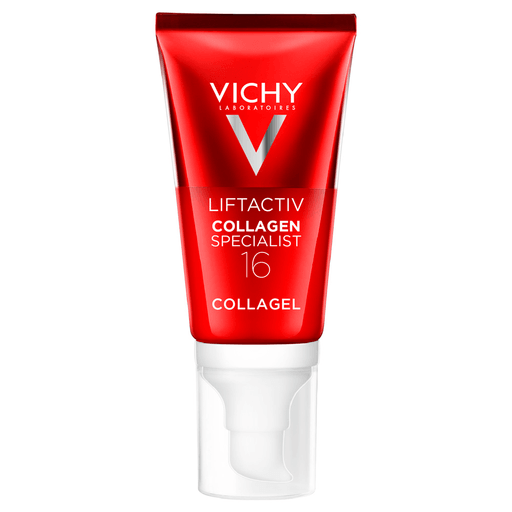 Vichy Liftactiv Collagen Specialist 16 Glow Boosting Gel 50ml es el primer gel con una textura invisible que utiliza la tecnología Co-Bonding para estimular y unir todas las familias de colágeno.