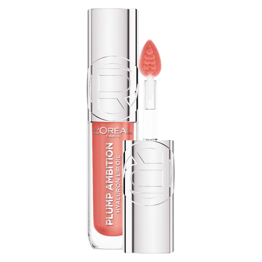 L'Oréal Paris Plump Ambition Hyaluron Lip Oil es un aceite labial que proporciona 24 horas de hidratación y está enriquecido con ácido hialurónico. Proporciona un brillo voluminizador instantáneo y unos labios visiblemente más llenos y vibrantes con una sola aplicación.
