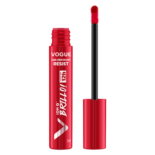 El labial Resist Oh Q' Brillo de Vogue ofrece un color intenso y un brillo duradero por hasta 12 horas, con una fórmula no transferible que mantiene los labios cómodos y radiantes todo el día.