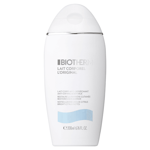 Leche corporal antisequedad con extractos cítricos. Restaura la elasticidad de la piel y ofrece 48h de hidratación.