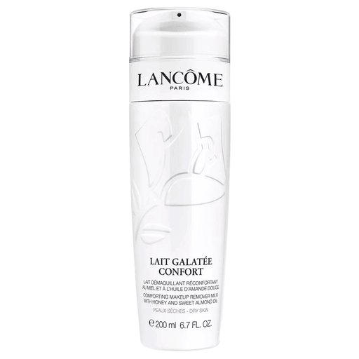 Lait Galatée Confort de Lancôme es una leche limpiadora que colma la piel de hidratación inmediata y de una sensación de suavidad aterciopelada. Su textura rica y untuosa, deja la piel hidratada, flexible y alisada sin dejar residuos.