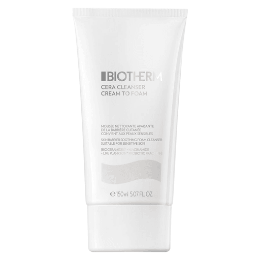 Biotherm Cera Cleanser Cream to Foam es un limpiador facial que limpia suavemente la piel, dejándola confortable, sin resecarla y con un efecto calmante.