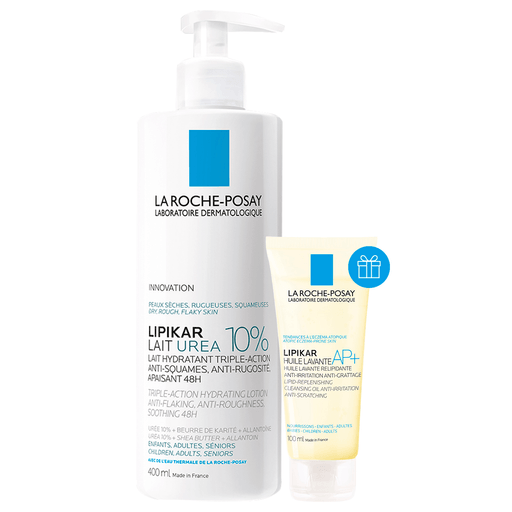Lipikar Lait UREA 10% de La Roche-Posay es una loción hidratante de triple acción que actúa sobre todos los signos de piel seca: aspereza, descamación, rigidez y picazón.
