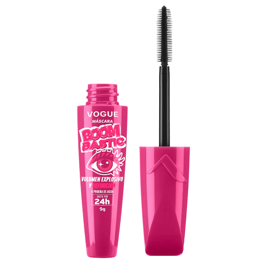 La máscara de pestañas Boombastic de Vogue está formulada para brindar un volumen extremo y una definición impactante con una larga duración. Su innovador cepillo aplicador Boom Flex, con cerdas flexibles, envuelve y separa cada pestaña desde la raíz hasta la punta, logrando una aplicación uniforme y precisa sin formar grumos, para una mirada intensa, definida y de gran impacto durante todo el día.