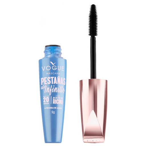 Vogue presenta Pestañas al Infinitto hará que tus pestañas sean increíblemente largas, con un cepillo flexible en silicona que alarga y define.