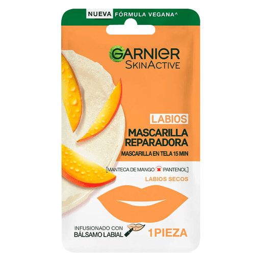 Mascarilla para labios formulada con Manteca de Mango y Pantenol, repara y rellena tus labios en 15 minutos, dejándolos reparados, hidratados y más suaves.