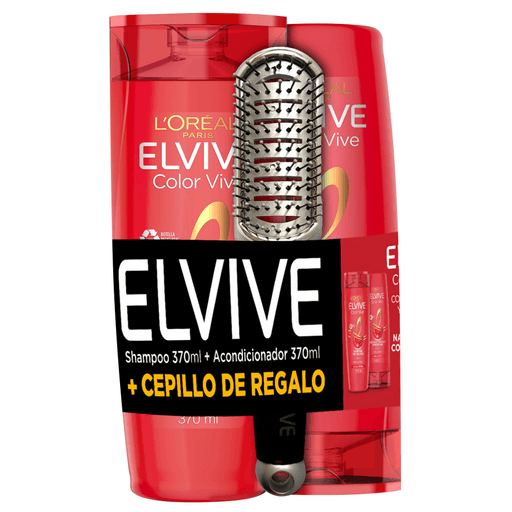 Protegé tu cabello teñido o con mechas con este pack L'Oréal Elvive con shampoo y acondicionador Color - Vive. Una fórmula que actúa en 3 dimensiones: intensidad, luminosidad y reflexión. Su composición mantiene la intensidad del color, acondiciona intensamente y cuida el cabello gracias a su concentrado nutritivo y a los filtros UVA/UVB que hacen que el cabello luzca reavivado y brillante.
