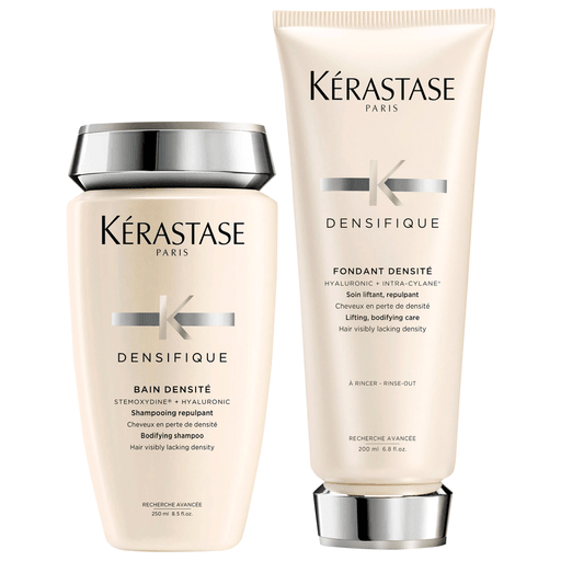 Recuperá densidad en tu cabello con este pack Kérastase, el cual te brinda mediante su shampoo un baño corporizante diseñado para restaurar la abundancia, la frondosidad y el movimiento al las fibras que perdieron grosor. A su vez, el acondicionador para cabello fino y adelgazado aporta textura, cuerpo y resiliencia para dejarlo más grueso.