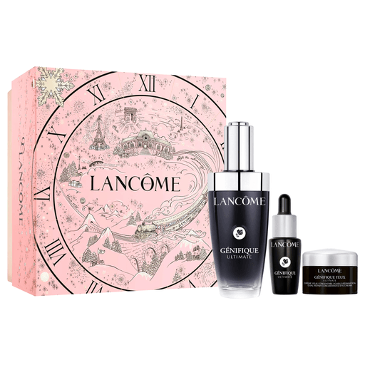 Descubrí el poder de la reparación avanzada con Lancôme Génifique Ultimate, la línea que transforma visiblemente tu piel en solo una semana. Su sérum reparador patentado actúa con doble eficacia para restaurar la barrera cutánea y combatir los primeros signos de envejecimiento, aportando firmeza, luminosidad y suavidad. Complementá tu rutina con Génifique Yeux Ultimate, el contorno de ojos que reduce ojeras y arrugas, gracias a su innovadora fórmula con Beta Glucano-CM y Enoxolona, que acelera la regeneración celular.
