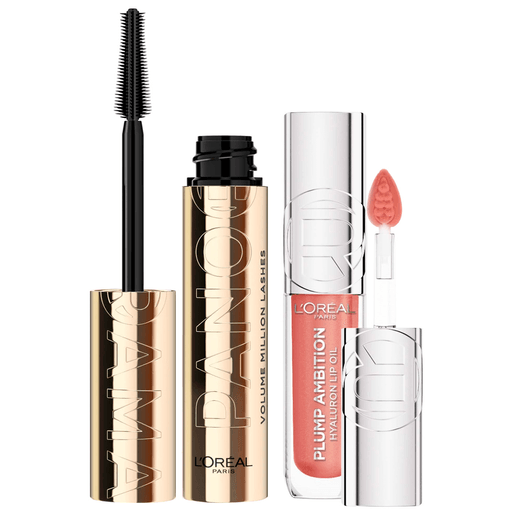 Este pack es ideal para realzar tu belleza. La máscara de pestañas Panorama aporta un look de pestañas gruesas y desplegadas que agranda el aspecto de los ojos. Mientras que el labial Plump Ambition Hyaluron Lip Oil 650 Nude Macaron, hidrata por 24hs y deja tus labios más llenos, brillantes y vibrantes desde la primera pasada.