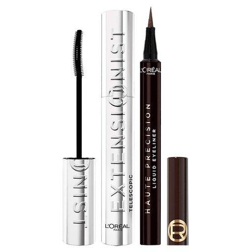 Este pack L'Oréal Paris combina la máscara de pestañas Extensionist Washable con el delineador líquido Haute Précision para lograr una mirada intensa, con pestañas visiblemente más largas y definidas, y un delineado ultrapreciso de larga duración hasta por 24 horas.