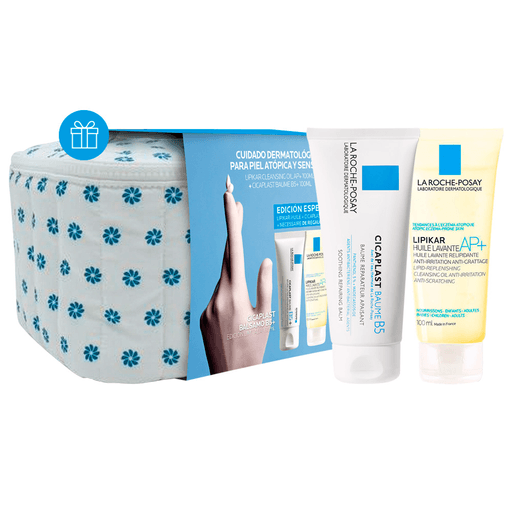 El Pack La Roche-Posay combina una rutina completa de limpieza y reparación para pieles muy secas, sensibles e irritadas, ideal para toda la familia, desde recién nacidos hasta adultos. El Limpiador Lipikar AP+ Cleansing Oil limpia suavemente sin necesidad de frotar, respetando la barrera natural de la piel y brindando hidratación y confort incluso en las zonas más delicadas, como el cuero cabelludo de los bebés y áreas íntimas, además de no irritar los ojos. Complementando el cuidado, el Bálsamo Cicaplast Baume B5 calma, nutre y protege la piel reseca o sensibilizada gracias a su fórmula enriquecida con madecasósido reparador, pantenol calmante y agentes antibacterianos, ayudando a restaurar la barrera cutánea y proporcionando alivio inmediato con una textura confortable y de rápida absorción.