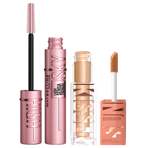 Este pack Maybelline hará que tu rostro se vea espectacular. Incluye una máscara de pestañas Lash Sensational Sky High para unas pestañas sin límites y con un volumen redefinido + un rubor líquido Sunkisser Blush para un look radiante y bronceado al instante.