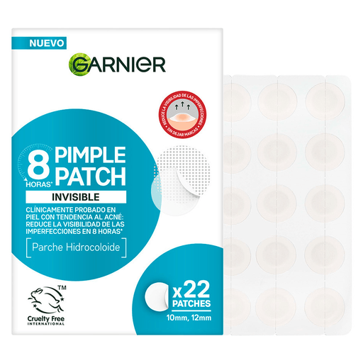 Los parches para imperfecciones Garnier están diseñados para reducir visiblemente la apariencia de imperfecciones en solo 8 horas, absorbiendo el exceso de sebo y suciedad.