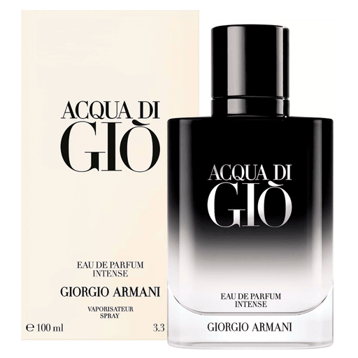 Acqua di Giò Intense EDP de Giorgio Armani, es una potente fragancia que captura la intensidad elemental del momento en que el mar se encuentra con la tierra.