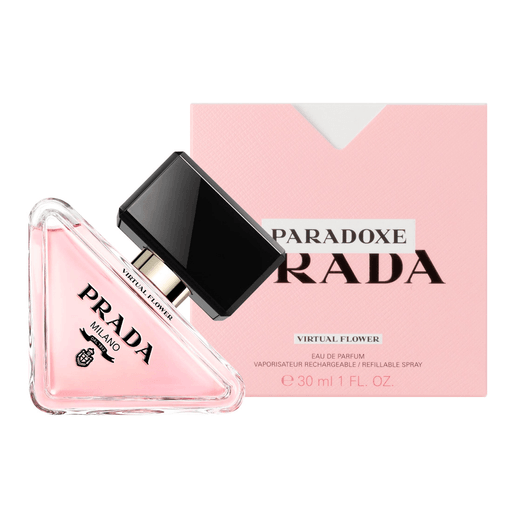 Prada Paradoxe Virtual Flower Eau de Parfum, la nueva fragancia femenina de Prada. Esta nueva fragancia reinventa uno de los símbolos más famosos de la feminidad y el perfume: la floralidad. Una fragancia que empuja los límites de lo que los sentidos pueden percibir y que, con su firma fresca y floral mejorada por inteligencia artificial, desafía la percepción de la realidad.